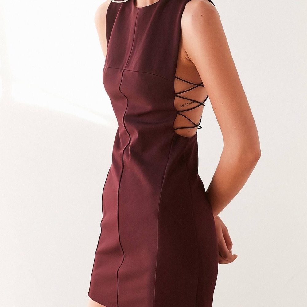 Silence + Noise Urban Outfitters Lexie Crisscross Open-Side Mini Dress